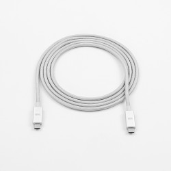 Câble USB-C mâle/USB-C mâle nylon 2 m - USB 3.1 - argent très resistant - grande longueur
