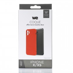 Coque silicone rigide iPhone X - XS Rouge Effet doux à l'intérieur