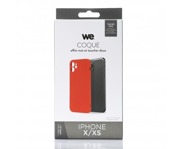 Coque silicone rigide iPhone X - XS Rouge Effet doux à l'intérieur