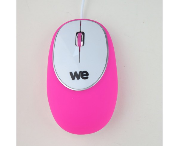 Souris filaire silicone We Fushia Silicone anti stress 1000 DPI Plug and Play