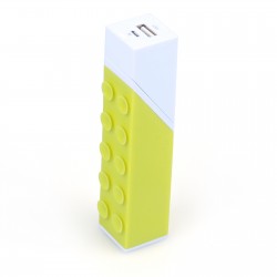 Batterie de secours 2600mAh vert 1 port USB 1A - support smartphone fixation ventouse - design original