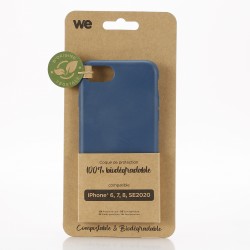 WE Coque de protection 100% biodégradable et compostable pour APPLE IPHONE 6/7/8/SE 2020 Bleu Respectueux de l'environnement