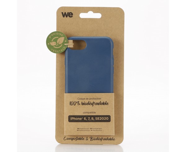 WE Coque de protection 100% biodégradable et compostable pour APPLE IPHONE 6/7/8/SE 2020 Bleu Respectueux de l'environnement