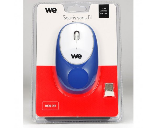 Souris sans fil silicone Bleue nuit Silicone anti stress 1000 DPI Dongle USB Plug and Play