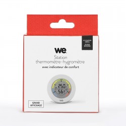 station thermomètre hygromètre température int/taux d'humidité avec indicateur de confort blanc station thermomètre hygromètre température int/taux d'humidité avec indicateur de confort blanc