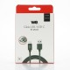 Câble USB/USB-C en silicone - USB 3.2 gen 1 - 2m - vert kaki