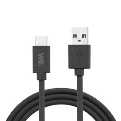 Câble USB/USB-C en silicone - USB 3.2 gen 1 - 2m - noir