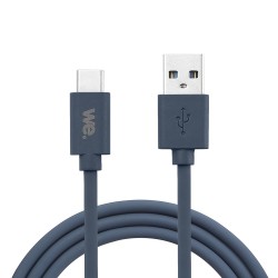 Câble USB/USB-C en silicone - USB 3.2 gen 1 - 2m - bleu