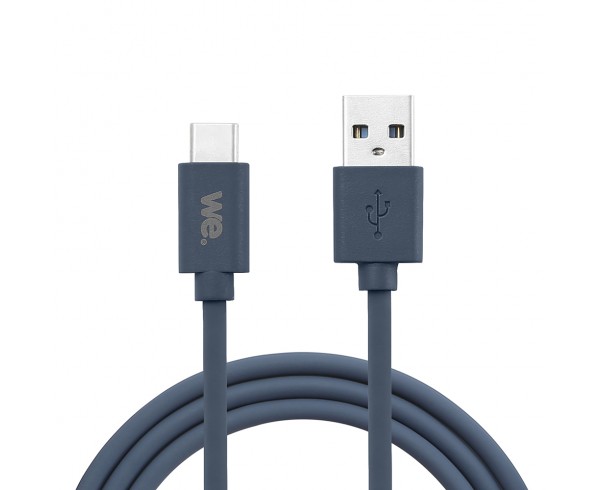 Câble USB/USB-C en silicone - USB 3.2 gen 1 - 2m - bleu