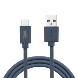 Câble USB/USB-C en silicone - USB 3.2 gen 1 - 1m - bleu