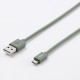 Câble USB/micro USB en silicone - 2m - vert kaki
