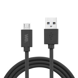 Câble USB/micro USB en silicone - 2m - noir