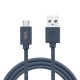 Câble USB/micro USB en silicone - 2m - bleu