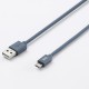 Câble USB/micro USB en silicone - 2m - bleu