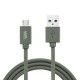 Câble USB/micro USB en silicone - 1m - vert kaki