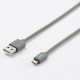 Câble USB/micro USB en silicone - 1m - vert kaki