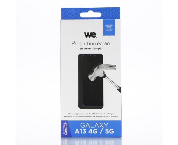 WE Verre trempé SAMSUNG GALAXY A13 5G: Protection écran - anti-rayures - anti-bulles d'air - ultra-résistant - dureté 9H Glass