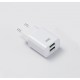 Chargeur secteur WE 2 Ports USB-A Chargeur Mural (5V/2.1A Max).